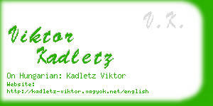 viktor kadletz business card